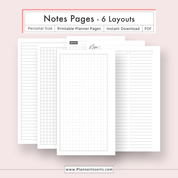 Notes Pages for Unlimited Instant Download – Digital Printable Planner ...