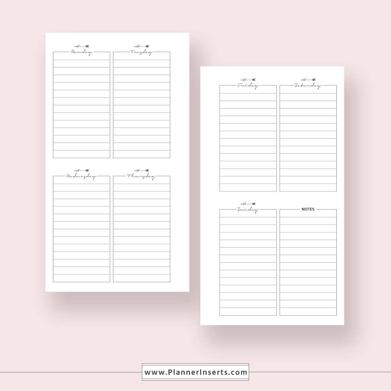 Weekly Planner for Unlimited Instant Download – Digital Printable ...